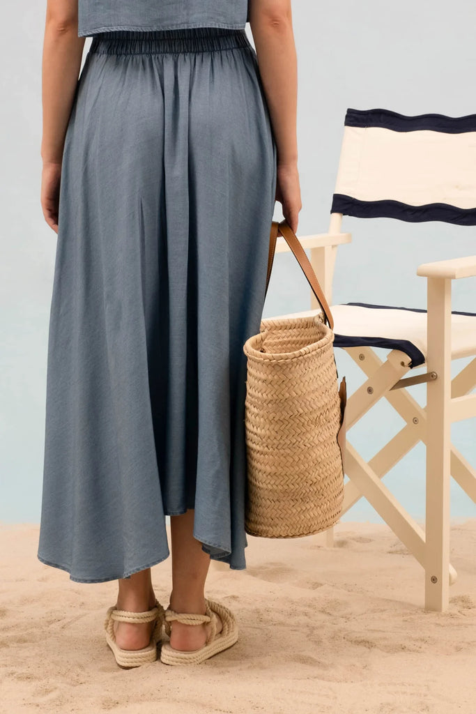 Chambray Midi Skirt