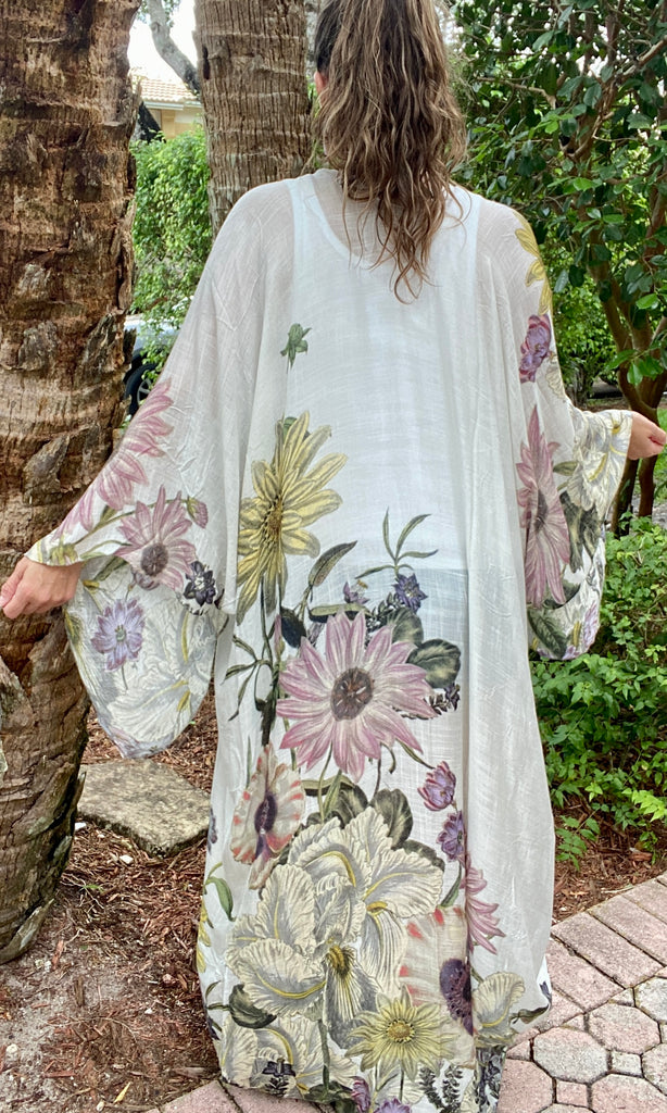 Cream Floral Kimono