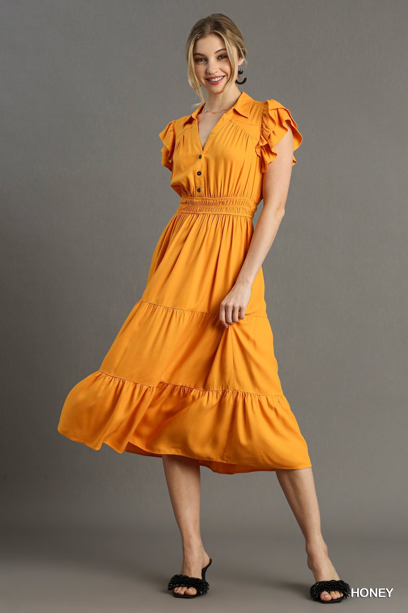 Mustard Midi Dress The A to Z Boutique Mustard Midi Dress The A to Z Boutique