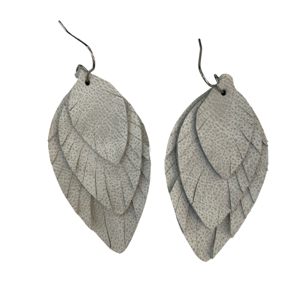 Beige Goose Feather Earrings - Jewellery | Feather Planet