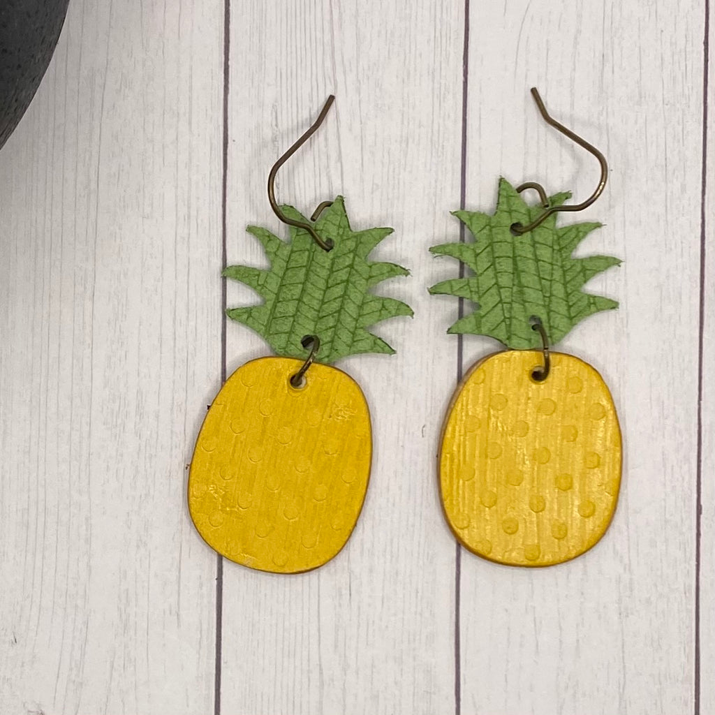 Classic Yellow and Green  Pineapple Earrings