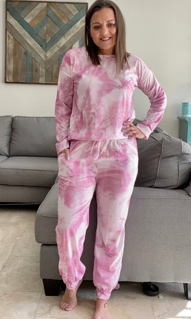 Pink Tie Dye Lounge Set