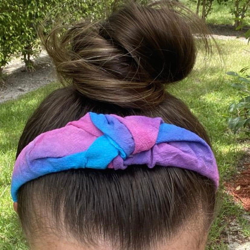Pink Purple Tie Dye Headband