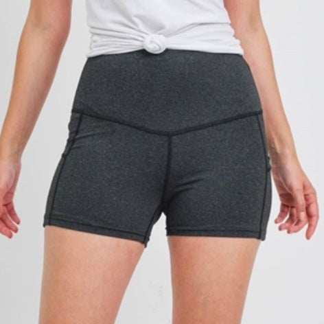 Charcoal High Waist Bike Shorts