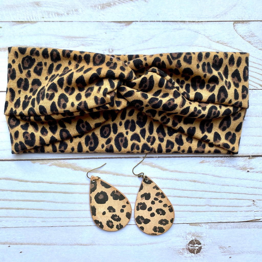 Leopard Print Knotted Head Wrap