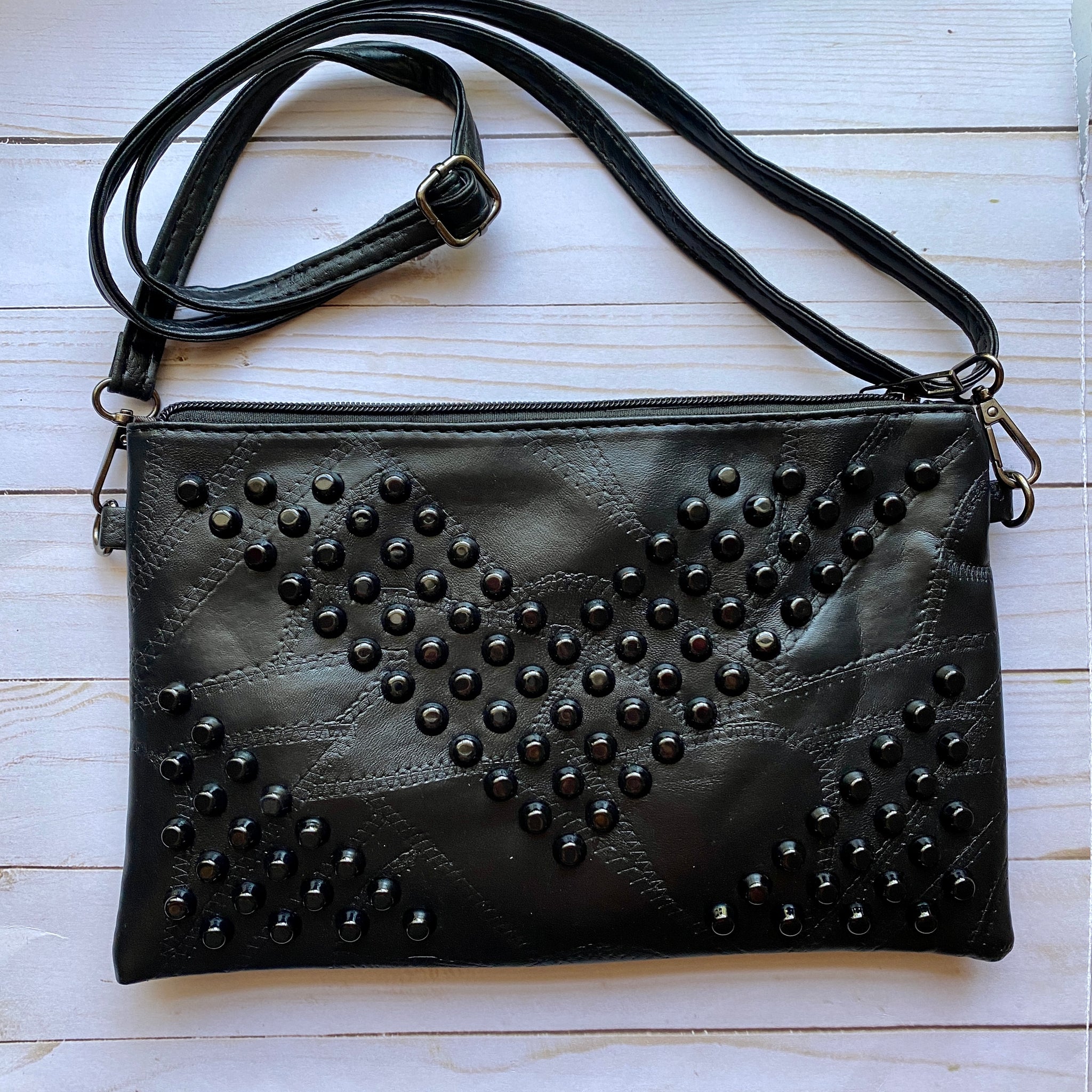 NICOLE LEE USA Studded Handbag Women's Purse Black To… - Gem