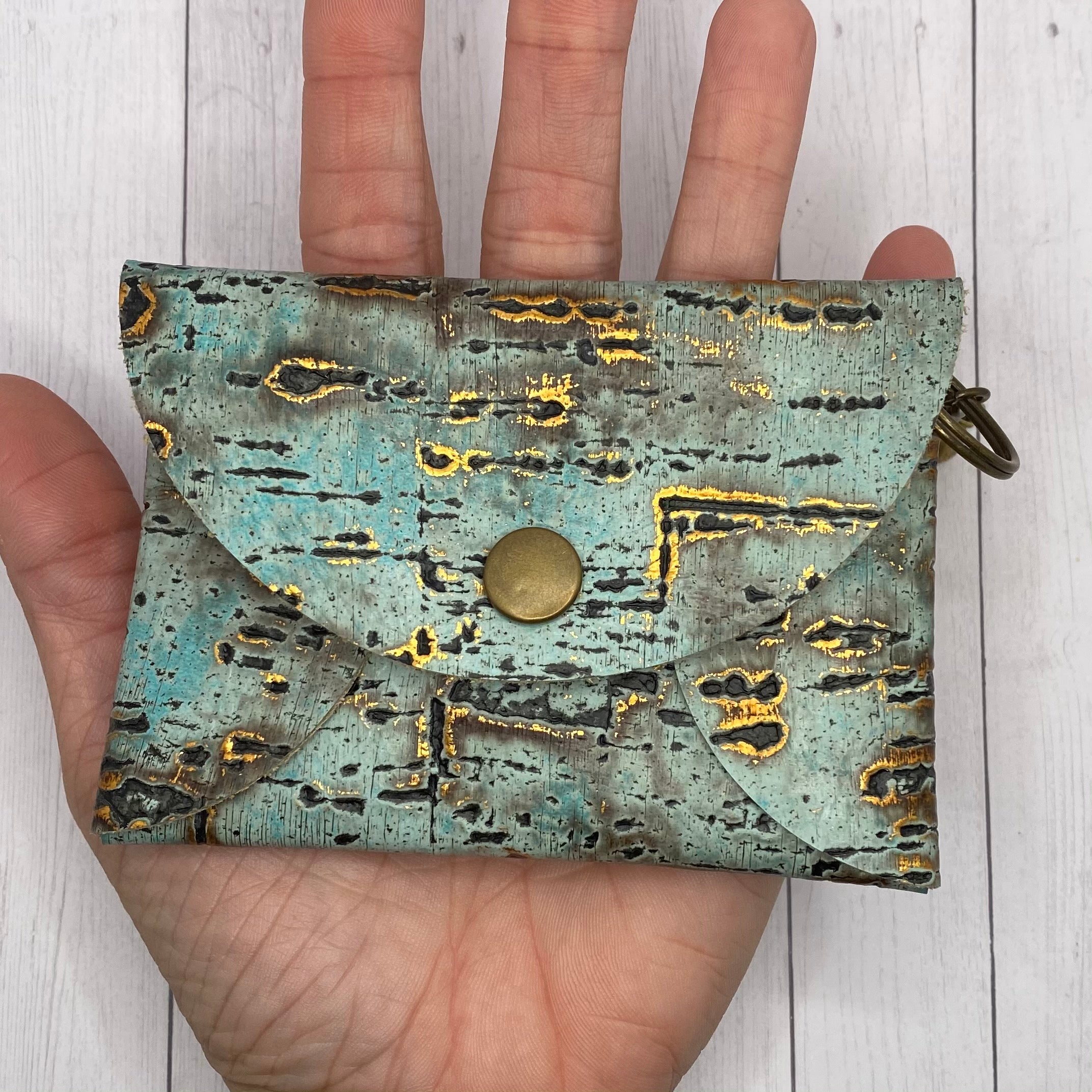 Genuine Leather Teal Birchwood ID Wallet Mask Holder – The A to Z Boutique