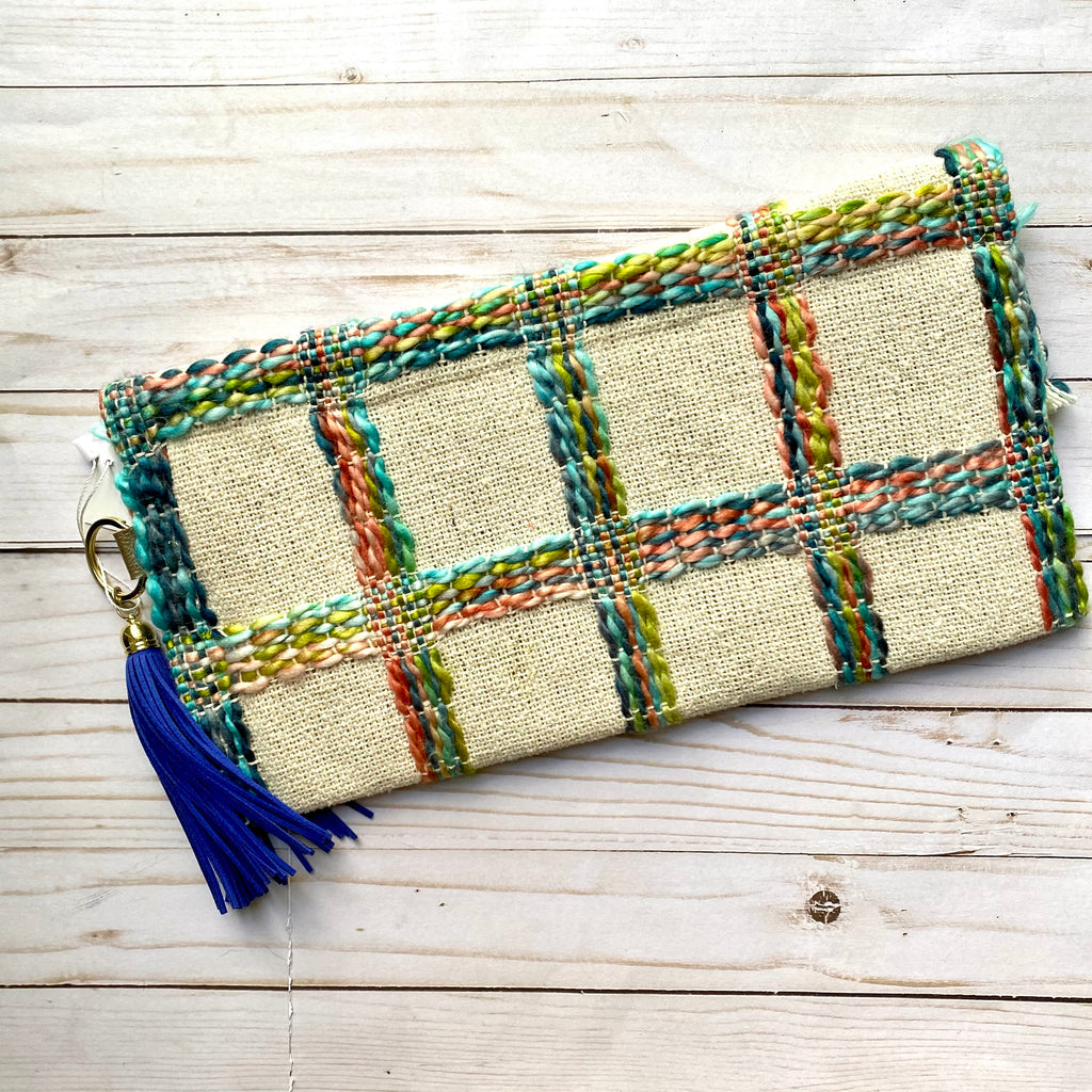 Multicolor Handmade Woven Rag Purse with Tassel