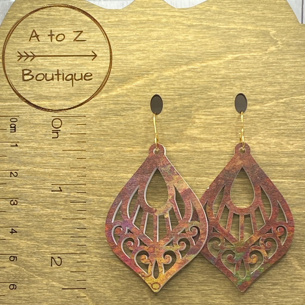 Rust Cutout Acrylic Earrings