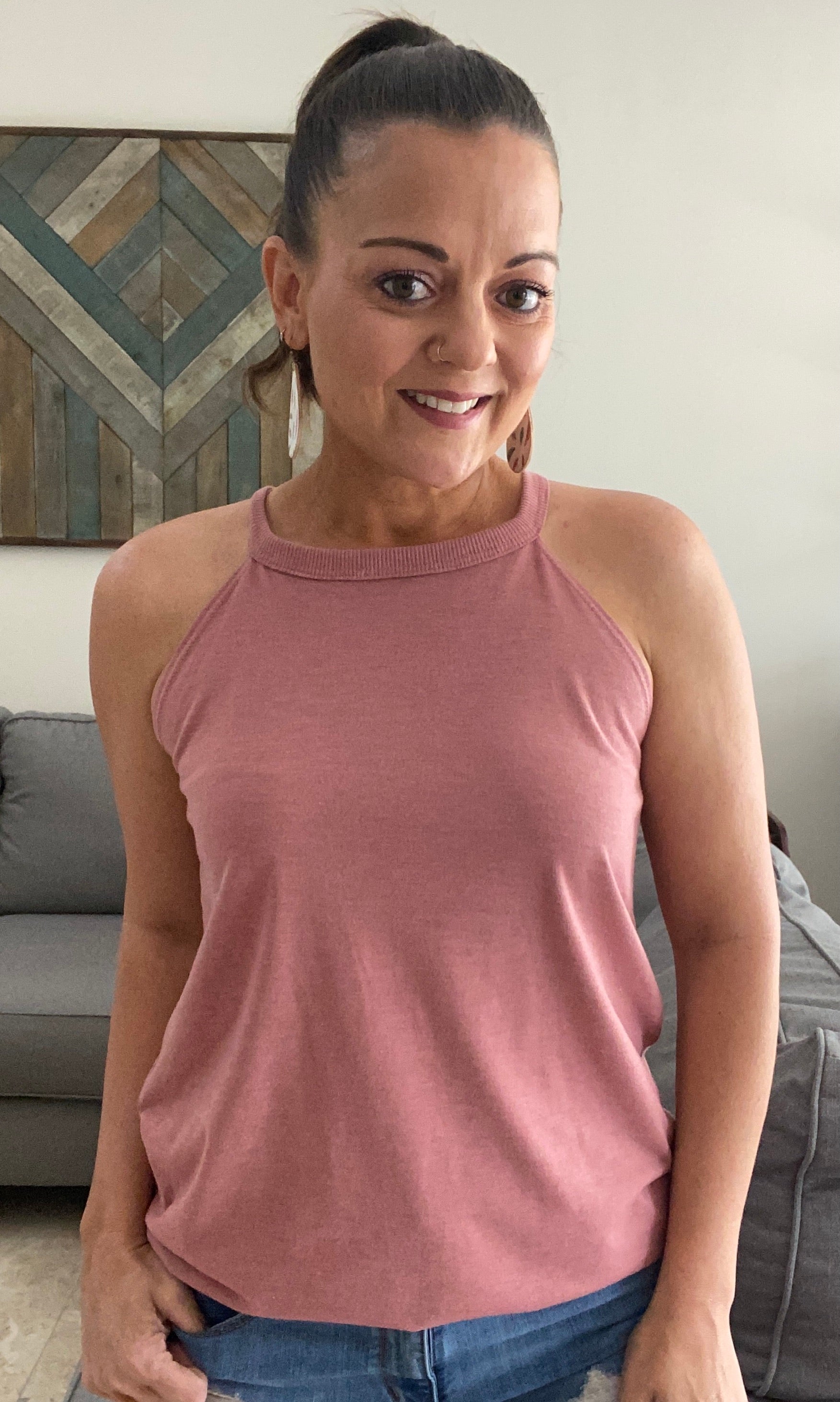 Dusty Rose Halter Tank Top – The A to Z Boutique